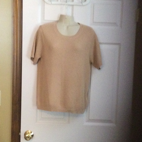 Women's Tan Short Sleeve Top NWT - Picture 1 of 8